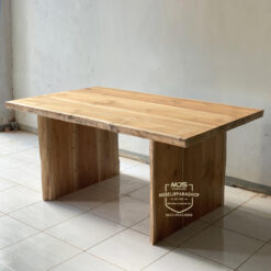 Meja Kayu Jati Solid Join Slab 3 Lembar