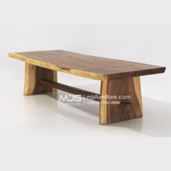 meja meeting kayu trembesi panjang 3 meter