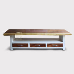 cabinet meja tv kayu solid trembesi minimalis modern