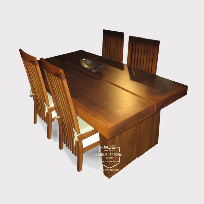 meja makan kayu trembesi