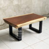coffee table kayu solid trembesi kaki besi