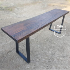 meja bar cafe rustic blackwashed kayu trembesi