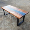 meja kayu trembesi model river flow unik