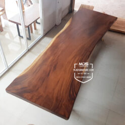 meja meeting kayu trembesi besar panjang 5m