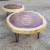 meja trembesi bundar coffee table natural alami