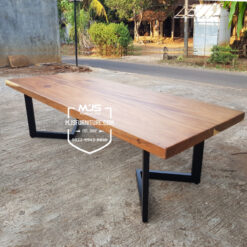 meja trembesi 3 meter sambung minimalis modern