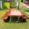 set meja makan trembesi kaki stianles