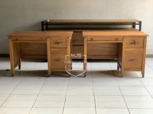 meja kerja kayu jati rustic 1 biro