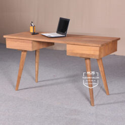 meja kerja minimalis kayu jati solid full kayu