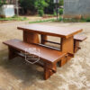 meja kayu solid trembesi finishing doff