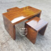 Set meja kursi cafe simple kayu solid
