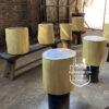 kursi stool log potongan kayu solid utuh
