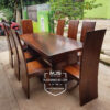 set meja trembesi tepi rata