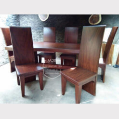 set meja makan kayu trembesi solid