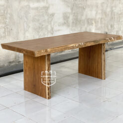 meja kayu jati solid utuh sambung 1