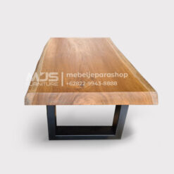 coffee table jati solid utuh tanpa sambungan