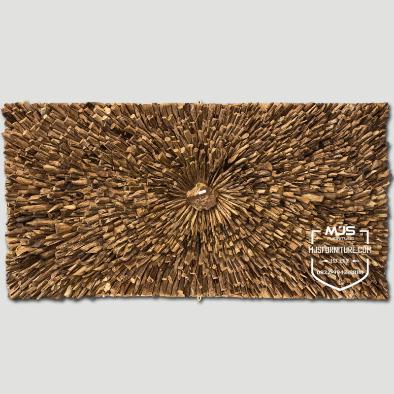 Abstract teak wood wall decor