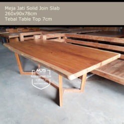 meja kayu jati solid sambung bookmatch
