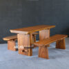 set meja makan kayu solid trembesi murah