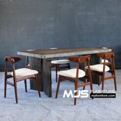 meja makan kayu trembesi rustic antik