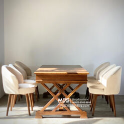 meja makan jati solid modern