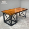 meja kantor kayu solid tebal industrial