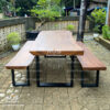 meja taman kayu solid trembesi