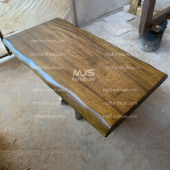 papan meja kayu finishing rustik antik