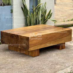 coffee table meja tamu kotak solid kayu trembesi