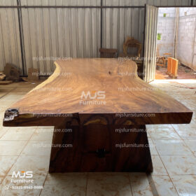 meja kayu besar jumbo solid trembesi
