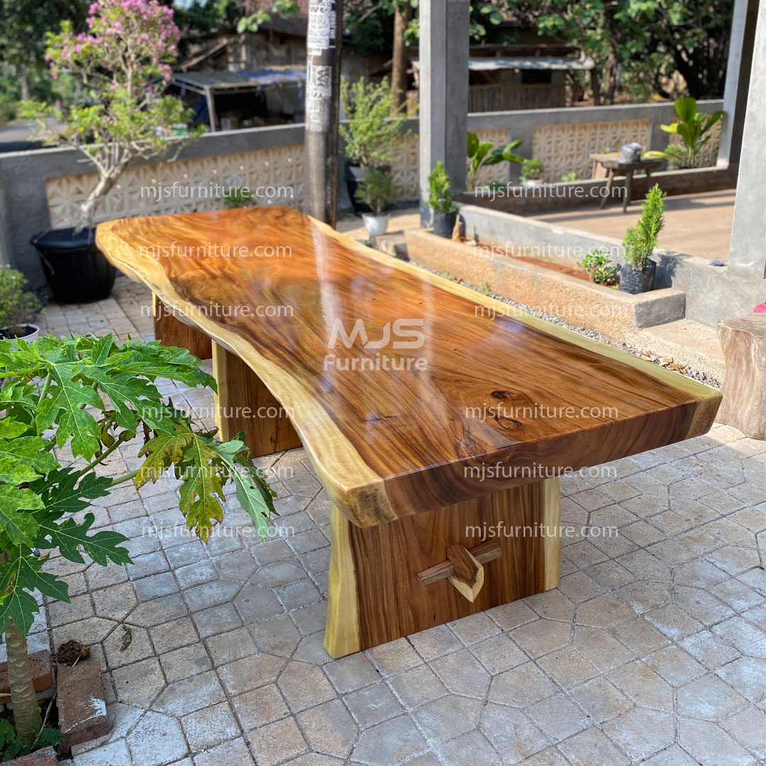 meja meeting besar kayu utuh trembesi