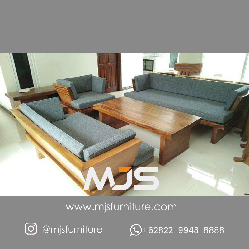 kursi tamu kayu solid trembesi