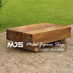 solid log wood coffee table