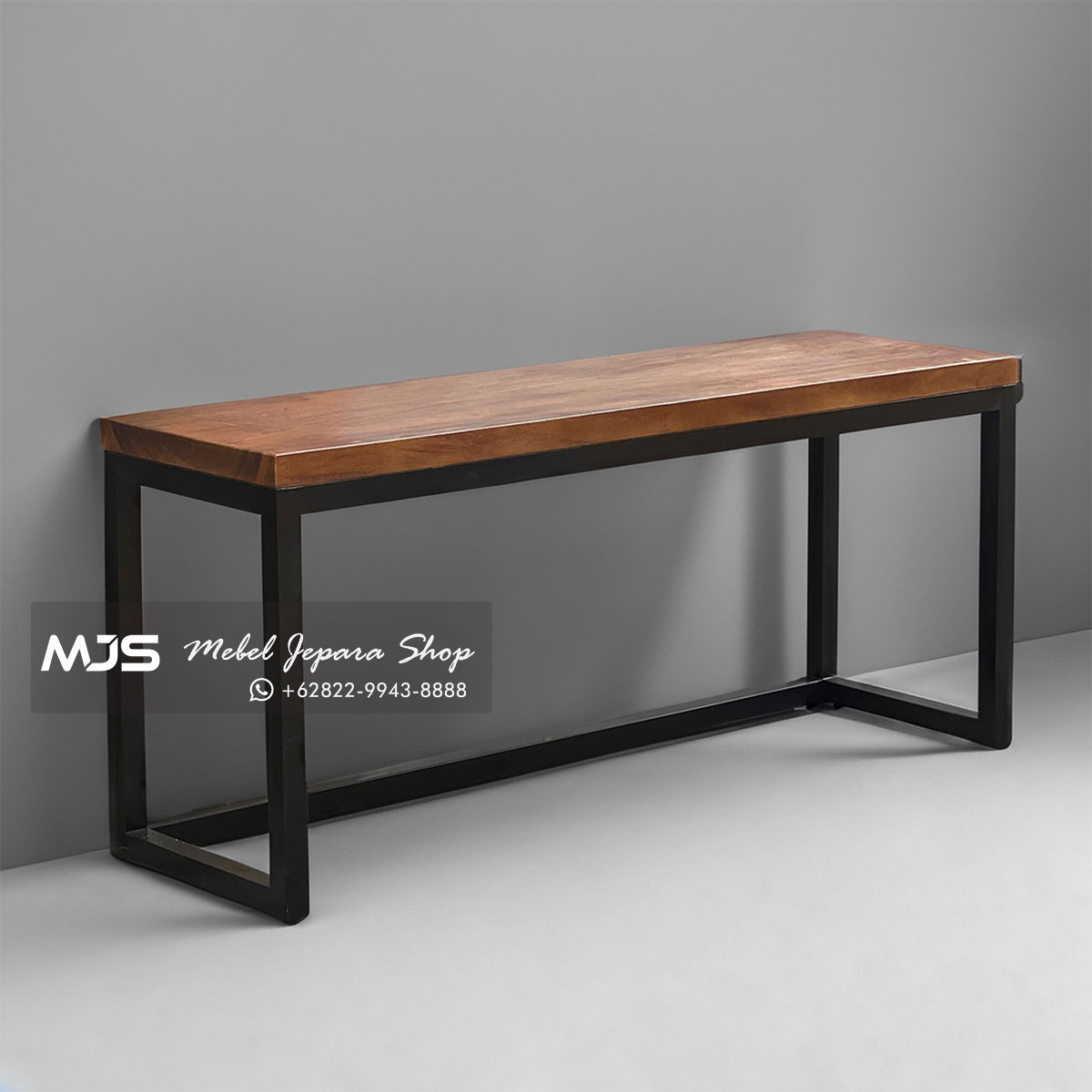 solid wood console table with metal leg