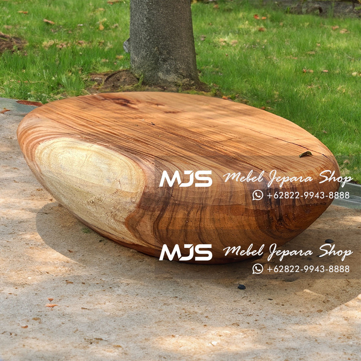 unique oval solid wood coffee table