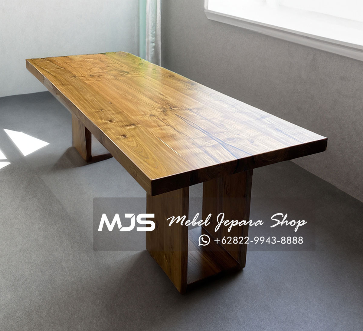 meja meeting kayu jati solid