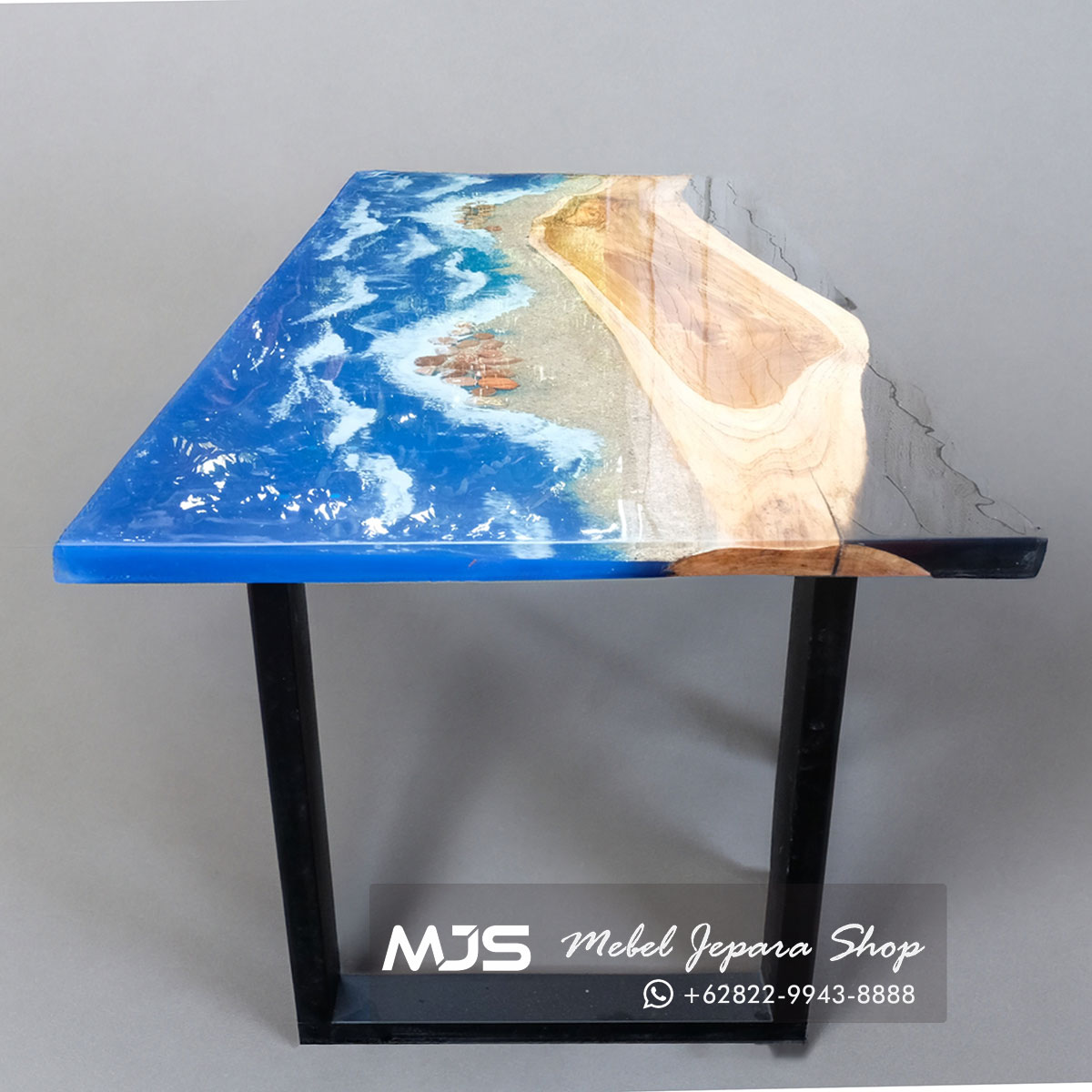 meja resin pantai laut