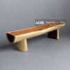 Solid half log wood bench