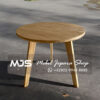 meja side table bundar kayu jati