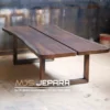 meja meeting kayu solid trembesi antik bookmatch