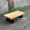 coffee table kayu solid finishing bright cerah