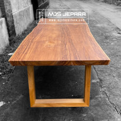 meja jati solid slim simple alami