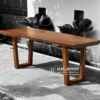 meja konsul kayu solid trembesi natural