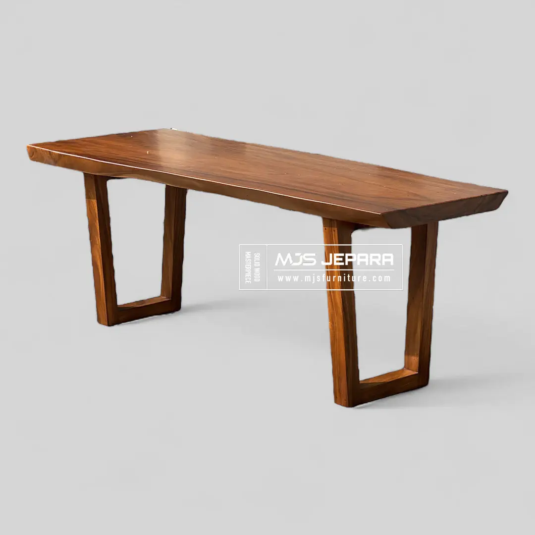 meja konsul kayu solid trembesi natural