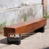 Bangku Balok Kayu Solid Utuh Kaki Kayu Balok