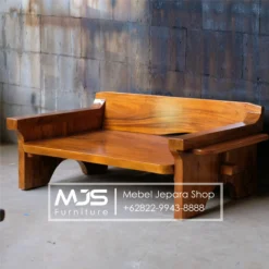 Bangku Bale Daybed Kayu Solid Trembesi Tebal