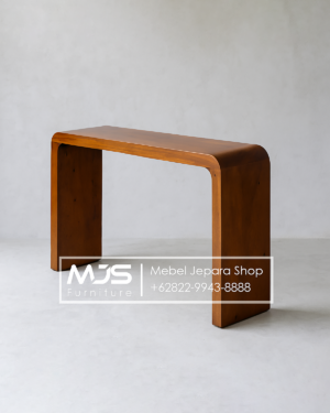 Meja Konsul Lengkung Kayu Solid