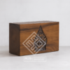 Meja Display Balok Solid Utuh Ukiran Wayang