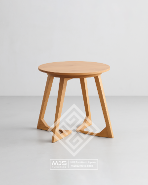Meja Teras Bundar Kayu Jati unik