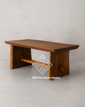 Meja Kayu Solid Trembesi Utuh Natural